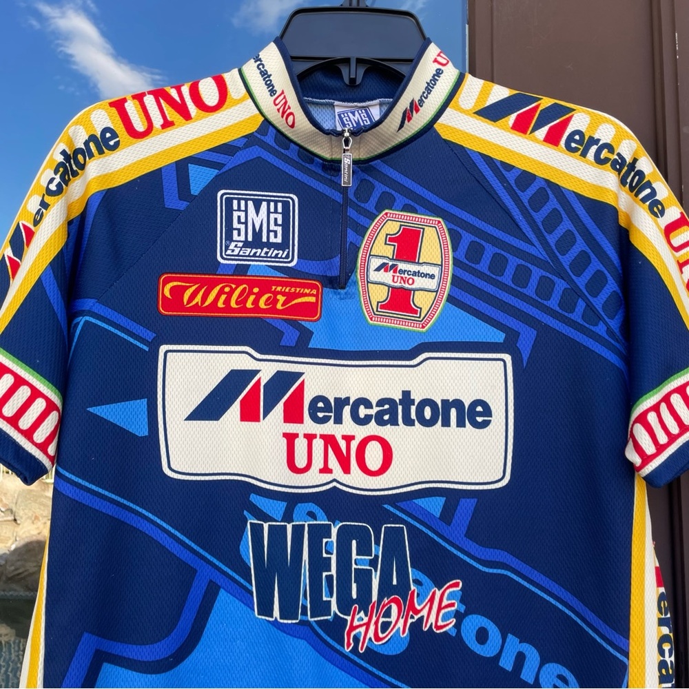Santini Mercatone Uno Wega Retro 1997 Cycling Jersey XL